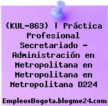 (KUL-863) | Práctica Profesional Secretariado – Administración en Metropolitana en Metropolitana en Metropolitana D224