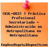 (KUL-863) | Práctica Profesional Secretariado – Administración en Metropolitana en Metropolitana