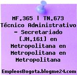 MF.365 | TN.673 Técnico Administrativo – Secretariado [JH.161] en Metropolitana en Metropolitana en Metropolitana