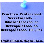 Práctica Profesional Secretariado – Administración en Metropolitana en Metropolitana (BC.65)