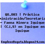 QO.803 | Práctica Administración/Secretariado – Faena Minera Iquique | (CJ.9) en Iquique en Iquique