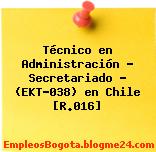 Técnico en Administración – Secretariado – (EKT-038) en Chile [R.016]