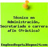 Técnico en Administración, Secretariado o carrera afín (Práctica)