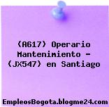 (A617) Operario Mantenimiento – (JX547) en Santiago
