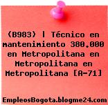(B983) | Técnico en mantenimiento 380.000 en Metropolitana en Metropolitana en Metropolitana [A-71]