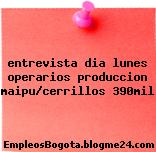 entrevista dia lunes operarios produccion maipu/cerrillos 390mil