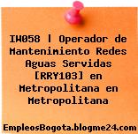 IW058 | Operador de Mantenimiento Redes Aguas Servidas [RRY103] en Metropolitana en Metropolitana
