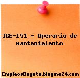 JGE-151 – Operario de mantenimiento