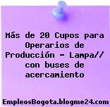 Más de 20 Cupos para Operarios de Producción – Lampa// con buses de acercamiento