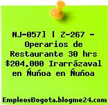 NJ-057] | Z-267 – Operarios de Restaurante 30 hrs $204.000 Irarrázaval en Ñuñoa en Ñuñoa