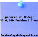 Operario de Bodega $340.000 Pudahuel Enea