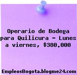 Operario de Bodega para Quilicura – Lunes a viernes, $380.000