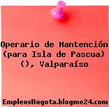 Operario de Mantención (para Isla de Pascua) (), Valparaíso