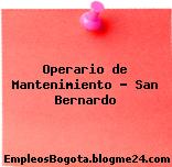 Operario de Mantenimiento – San Bernardo