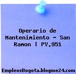 Operario de Mantenimiento – San Ramon | PV.951