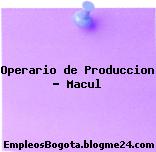 Operario de Produccion – Macul