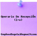 Operario De RecepciÓn (l-v)