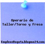 Operario de Taller/Torno y Fresa