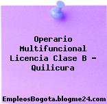 Operario Multifuncional Licencia Clase B – Quilicura