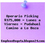 Operario Picking $375.000 – Lunes a Viernes – Pudahuel Camino a Lo Boza