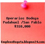 Operarios Bodega Pudahuel /San Pablo $310.000