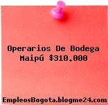 Operarios De Bodega Maipú $310.000