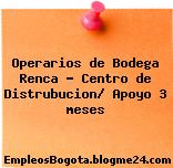 Operarios de Bodega Renca – Centro de Distrubucion/ Apoyo 3 meses
