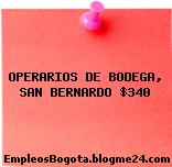 OPERARIOS DE BODEGA, SAN BERNARDO $340