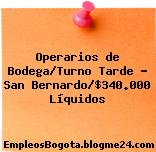 Operarios de Bodega/Turno Tarde – San Bernardo/$340.000 Líquidos