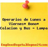 Operarios de Lunes a Viernes+ Bono+ Colacion y Bus – Lampa