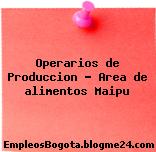Operarios de Produccion – Area de alimentos Maipu