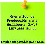 Operarios de Producción para Quilicura (L-V) $357.000 Bonos