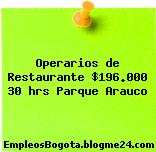 Operarios de Restaurante $196.000 30 hrs Parque Arauco