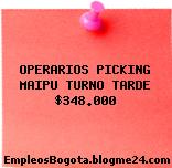 OPERARIOS PICKING MAIPU TURNO TARDE $348.000