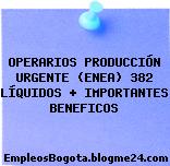 OPERARIOS PRODUCCIÓN URGENTE (ENEA) 382 LÍQUIDOS + IMPORTANTES BENEFICOS