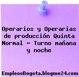 Operarios y Operarias de producción Quinta Normal – Turno mañana y noche