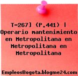 T-267] (P.441) | Operario mantenimiento en Metropolitana en Metropolitana en Metropolitana