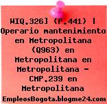 WIQ.326] (P.441) | Operario mantenimiento en Metropolitana (Q963) en Metropolitana en Metropolitana – CMP.239 en Metropolitana
