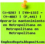 (X-928) | [YH-133] – (Y-408) | (P.441) | Operario mantenimiento en Metropolitana en Metropolitana en Metropolitana