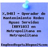 X.948] – Operador de Mantenimiento Redes Aguas Servidas [RRY103] en Metropolitana en Metropolitana