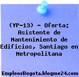 (YP-13) – Oferta: Asistente de Mantenimiento de Edificios, Santiago en Metropolitana