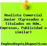 Analista Comercial Junior (Egresados o Titulados en Adm. Empresas, Publicidad o similar)