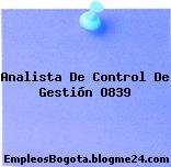 Analista De Control De Gestión O839
