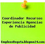 Coordinador Recursos Experiencia Agencias de Publicidad