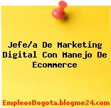 Jefe/a De Marketing Digital Con Manejo De Ecommerce