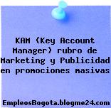 KAM (Key Account Manager) rubro de Marketing y Publicidad en promociones masivas
