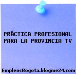 PRÁCTICA PROFESIONAL PARA LA PROVINCIA TV