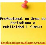 Profesional en área de Periodismo o Publicidad | (I913)