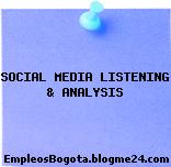SOCIAL MEDIA LISTENING & ANALYSIS