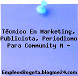 Técnico En Marketing, Publicista, Periodismo Para Community M …